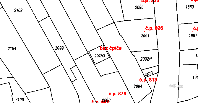 Rousínov 103858601 na parcele st. 2097/3 v KÚ Rousínov u Vyškova, Katastrální mapa