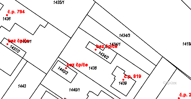 Týniště nad Orlicí 105690601 na parcele st. 1434/2 v KÚ Týniště nad Orlicí, Katastrální mapa