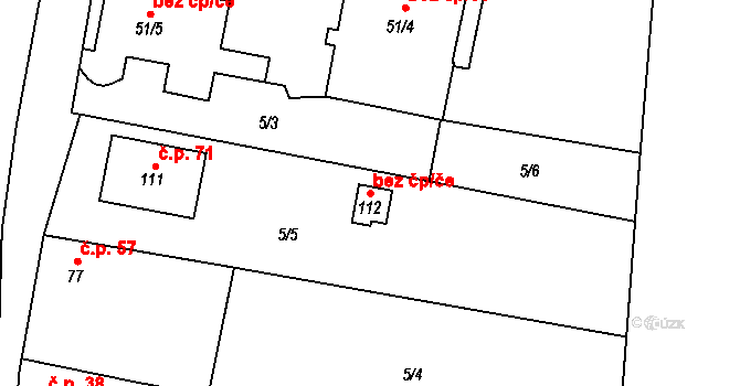 Tismice 106019601 na parcele st. 112 v KÚ Limuzy, Katastrální mapa