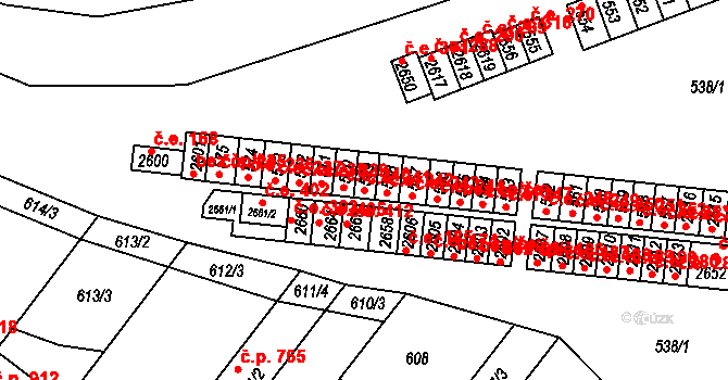 Veverská Bítýška 241 na parcele st. 569 v KÚ Veverská Bítýška, Katastrální mapa