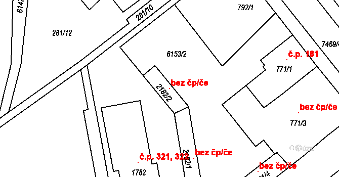 Telč 137263601 na parcele st. 2182/2 v KÚ Telč, Katastrální mapa