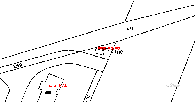 Dolní Břežany 147342601 na parcele st. 1110 v KÚ Dolní Břežany, Katastrální mapa