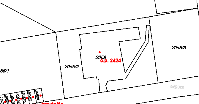 Ústí nad Labem-centrum 2424, Ústí nad Labem na parcele st. 2058 v KÚ Ústí nad Labem, Katastrální mapa
