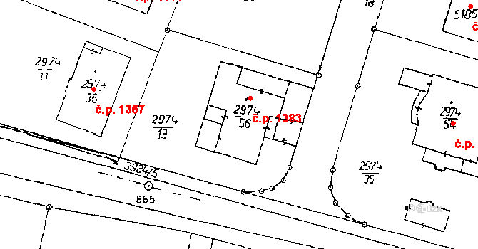 Poděbrady III 1383, Poděbrady na parcele st. 2974/56 v KÚ Poděbrady, Katastrální mapa