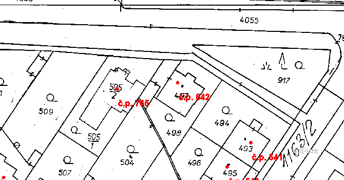 Poděbrady II 542, Poděbrady na parcele st. 497 v KÚ Poděbrady, Katastrální mapa