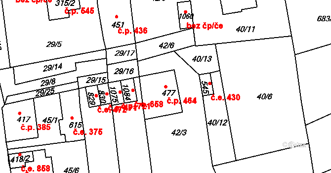 Bohosudov 464, Krupka na parcele st. 477 v KÚ Bohosudov, Katastrální mapa