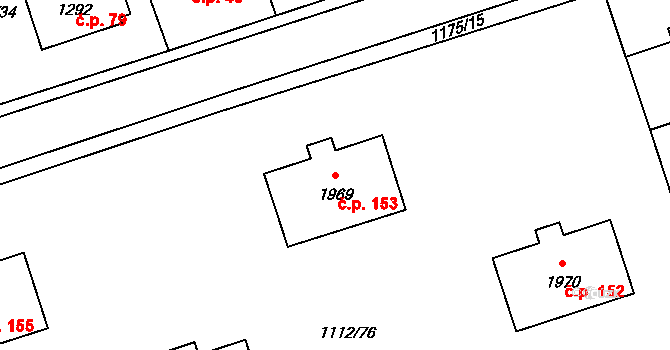 Hamrníky 153, Mariánské Lázně na parcele st. 1969 v KÚ Úšovice, Katastrální mapa