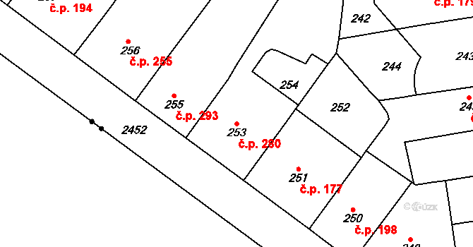 Vršovice 280, Praha na parcele st. 253 v KÚ Vršovice, Katastrální mapa