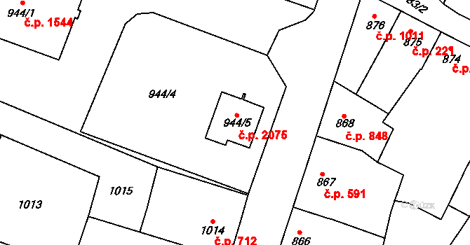 Tachov 2075 na parcele st. 944/5 v KÚ Tachov, Katastrální mapa