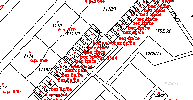 Mizerov 2384, Karviná na parcele st. 1111/12 v KÚ Karviná-město, Katastrální mapa