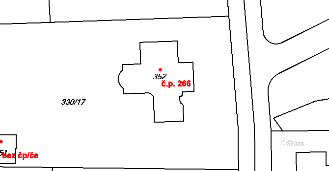 Žilina 266 na parcele st. 352 v KÚ Žilina, Katastrální mapa