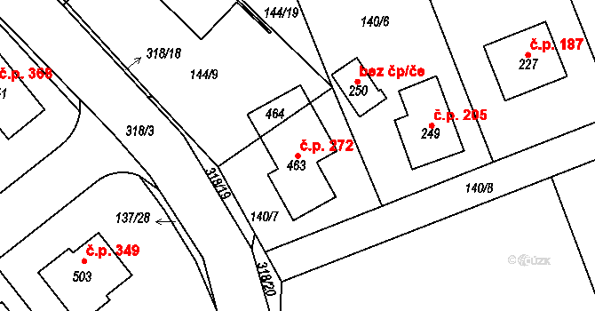 Mratín 272 na parcele st. 463 v KÚ Mratín, Katastrální mapa