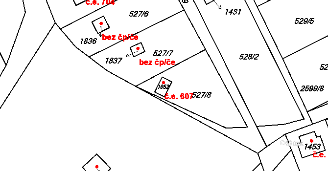 Lipník nad Bečvou I-Město 607, Lipník nad Bečvou na parcele st. 1952 v KÚ Lipník nad Bečvou, Katastrální mapa