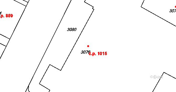 Předměstí 1015, Litoměřice na parcele st. 3076 v KÚ Litoměřice, Katastrální mapa