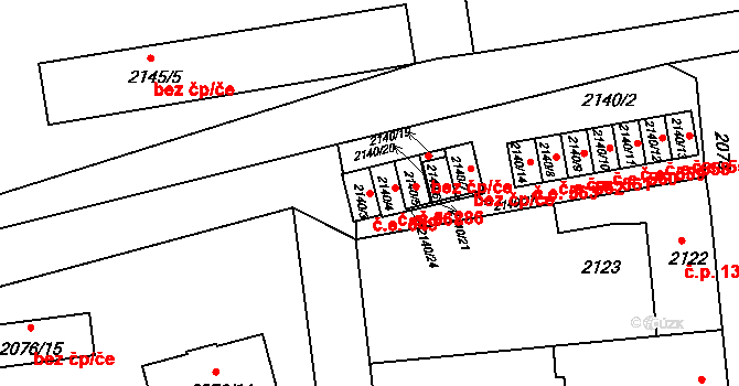 Rumburk 1 549, Rumburk na parcele st. 2140/3 v KÚ Rumburk, Katastrální mapa