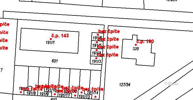 Lesonice 38330601 na parcele st. 191/4 v KÚ Lesonice, Katastrální mapa