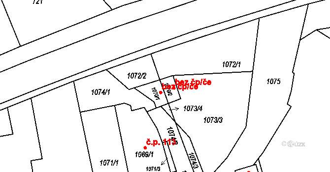 Bělotín 38750601 na parcele st. 1070/2 v KÚ Bělotín, Katastrální mapa