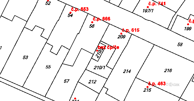 Nýřany 39626601 na parcele st. 210/2 v KÚ Nýřany, Katastrální mapa