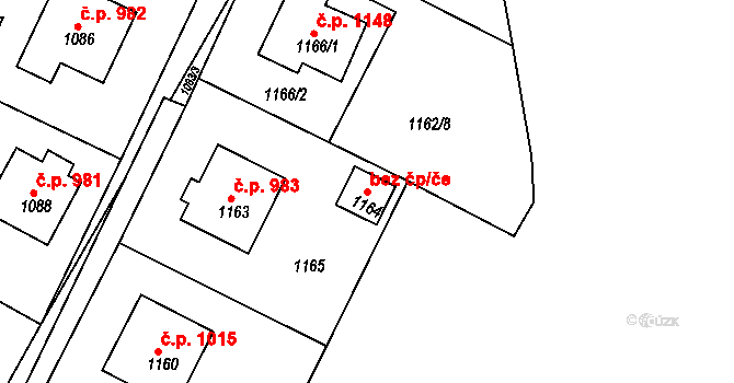 Rýmařov 40186601 na parcele st. 1164 v KÚ Rýmařov, Katastrální mapa