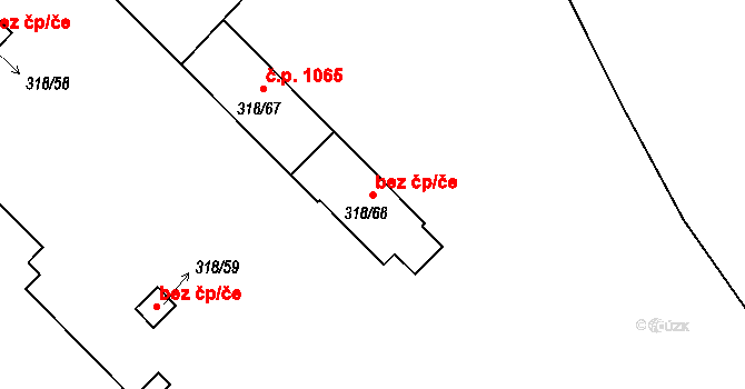 Třinec 40215601 na parcele st. 318/68 v KÚ Třinec, Katastrální mapa