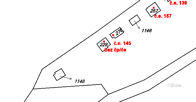 Borotice 40230601 na parcele st. 228 v KÚ Čelina, Katastrální mapa