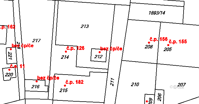 Daskabát 40852601 na parcele st. 212 v KÚ Daskabát, Katastrální mapa