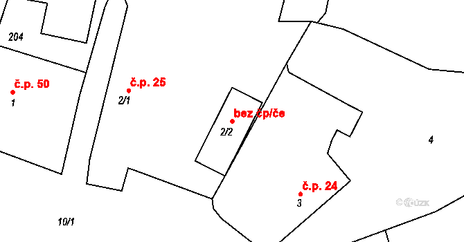 Rychnovek 42035601 na parcele st. 2/2 v KÚ Rychnovek, Katastrální mapa
