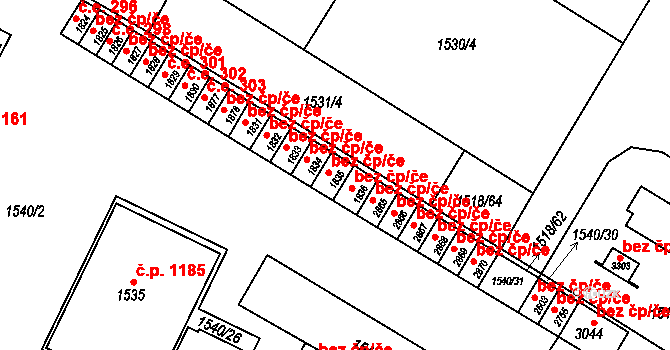 Napajedla 42165601 na parcele st. 1835 v KÚ Napajedla, Katastrální mapa