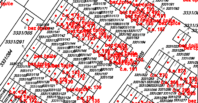 Dubňany 43409601 na parcele st. 3331/147 v KÚ Dubňany, Katastrální mapa