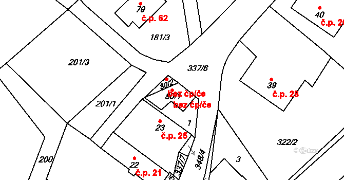 Břevnice 43499601 na parcele st. 80/1 v KÚ Břevnice, Katastrální mapa