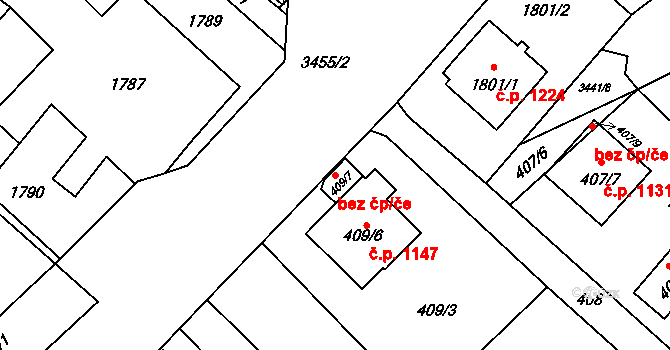 Orlová 43951601 na parcele st. 409/7 v KÚ Poruba u Orlové, Katastrální mapa
