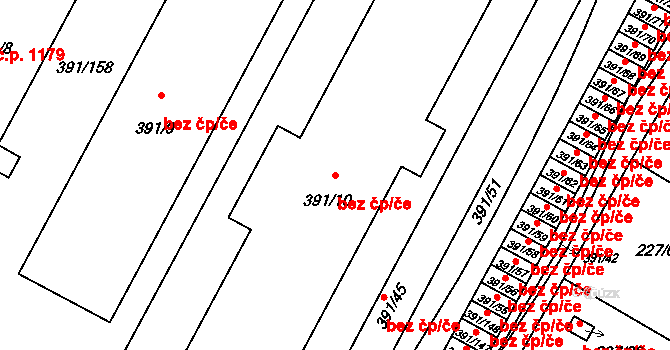 Plzeň 46389601 na parcele st. 391/10 v KÚ Lobzy, Katastrální mapa