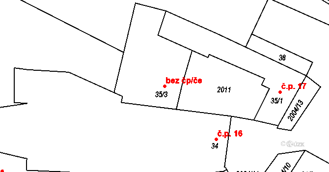 Písečné 47535601 na parcele st. 35/3 v KÚ Písečné u Slavonic, Katastrální mapa