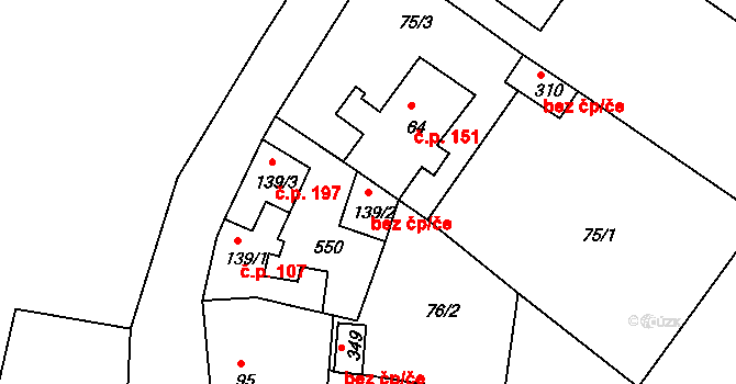 Holešov 47587601 na parcele st. 139/2 v KÚ Žopy, Katastrální mapa