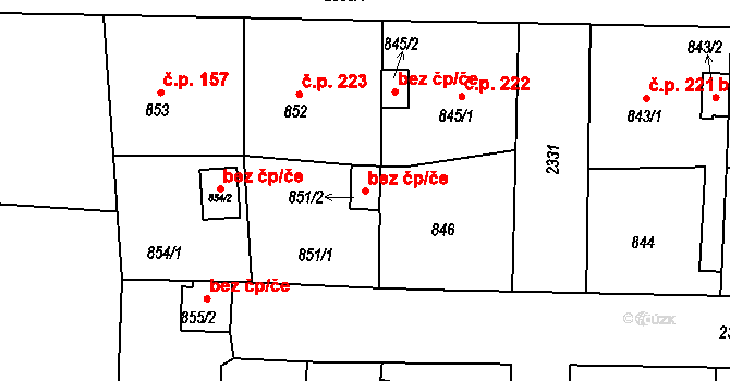 Horšovský Týn 49039601 na parcele st. 851/2 v KÚ Horšovský Týn, Katastrální mapa