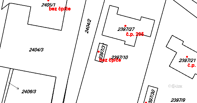 Kunovice 50054601 na parcele st. 2397/31 v KÚ Kunovice u Uherského Hradiště, Katastrální mapa