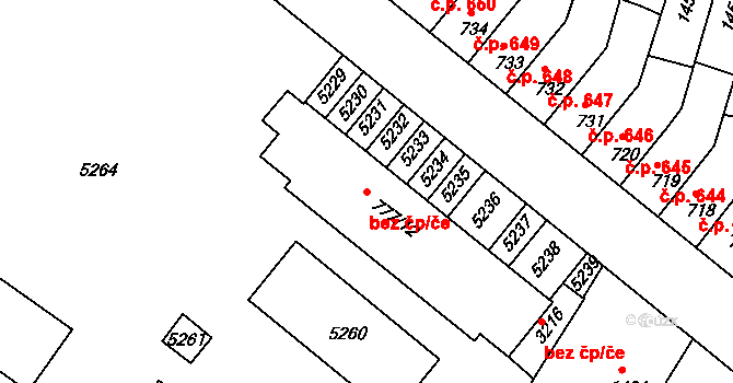 Moravské Budějovice 50207601 na parcele st. 777/12 v KÚ Moravské Budějovice, Katastrální mapa