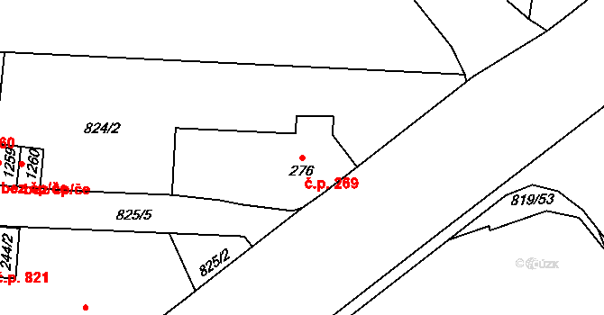 Holýšov 269 na parcele st. 276 v KÚ Holýšov, Katastrální mapa