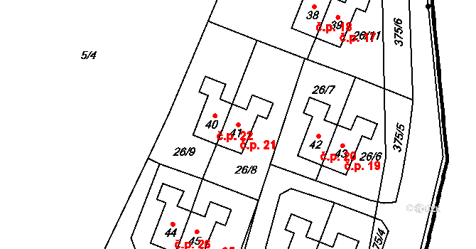 Krukanice 21, Pernarec na parcele st. 41 v KÚ Krukanice, Katastrální mapa