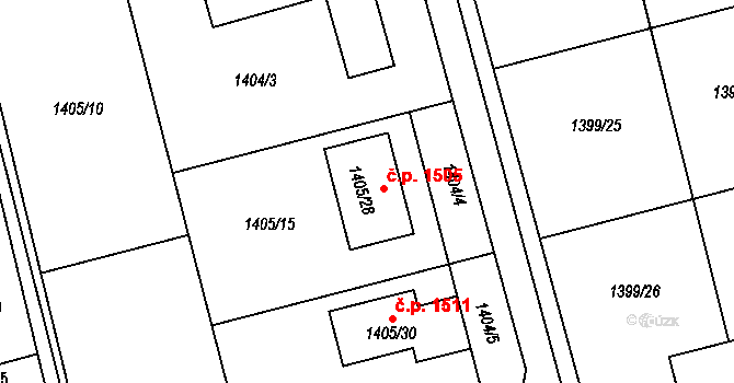 Kylešovice 1505, Opava na parcele st. 1405/28 v KÚ Kylešovice, Katastrální mapa