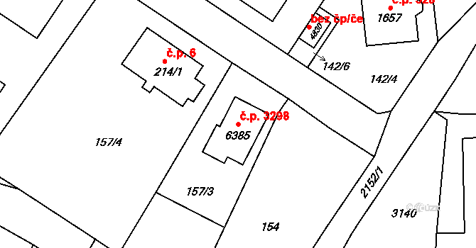 Šumperk 3298 na parcele st. 6385 v KÚ Šumperk, Katastrální mapa