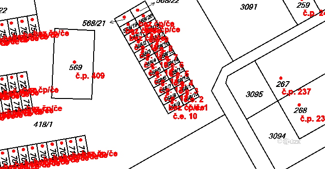 Velešín 12 na parcele st. 568/7 v KÚ Velešín, Katastrální mapa