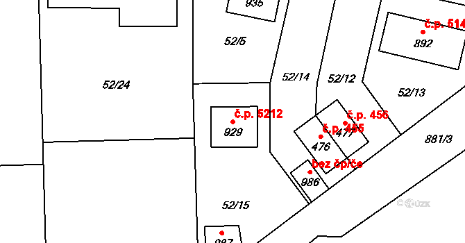 Kokonín 5212, Jablonec nad Nisou na parcele st. 929 v KÚ Kokonín, Katastrální mapa