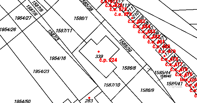 Letkovice 224, Ivančice na parcele st. 339 v KÚ Letkovice, Katastrální mapa