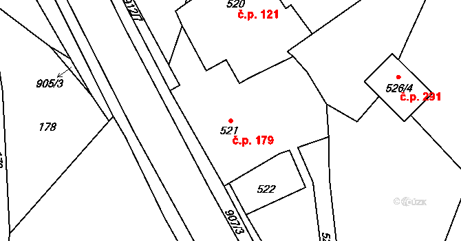 Janovice 179, Rýmařov na parcele st. 521 v KÚ Janušov, Katastrální mapa