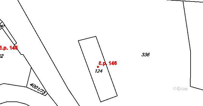 Opatov 146 na parcele st. 124 v KÚ Opatov v Čechách, Katastrální mapa