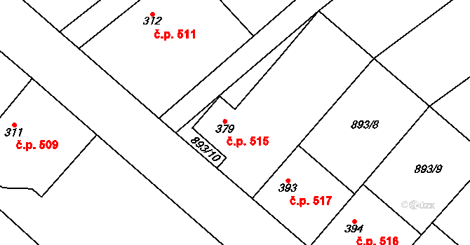 Ledkov 515, Kopidlno na parcele st. 379 v KÚ Kopidlno, Katastrální mapa
