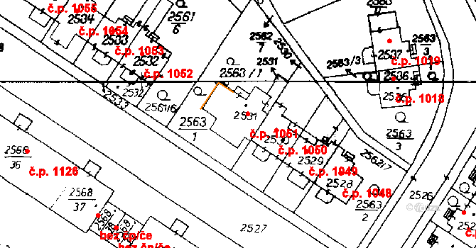 Poděbrady III 1051, Poděbrady na parcele st. 2531 v KÚ Poděbrady, Katastrální mapa