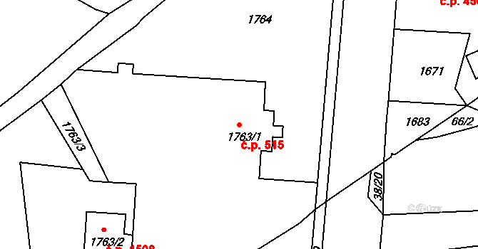 Rumburk 1 515, Rumburk na parcele st. 1763/1 v KÚ Rumburk, Katastrální mapa