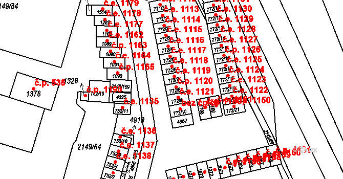 Dědice 1120, Vyškov na parcele st. 772/8 v KÚ Dědice u Vyškova, Katastrální mapa